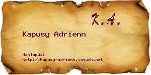 Kapusy Adrienn névjegykártya